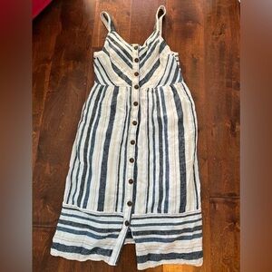 Universal Threads Lined and Lovely Striped Button-Down Dress Medium